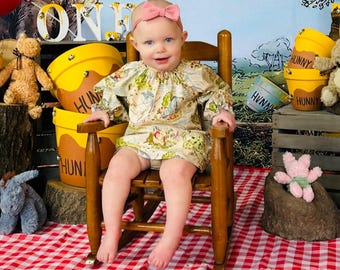 Vestito contadino a maniche lunghe di Winnie the Pooh per bambine