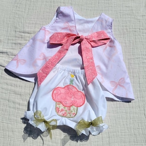 Personalized Toddler Girl Cake Smash Outfit, Custom Birthday Swing Dress & Bloomers, Bow Themed Birthday