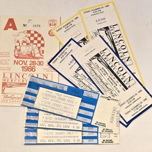 1986 Lincoln Mercury-Merkur Palm Springs Vintage Grand Prix II Tickets, Stubs, Pit pass