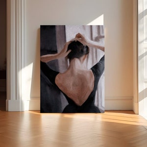 Graceful Lady in Black Painting by Abide and Co. | Fine Art Print