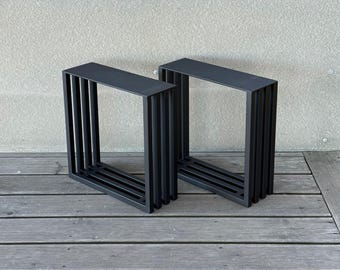 Modern Metal Coffee Table Legs – STRIPES Design | Industrial Steel Base for Rustic DIY Furniture | Sturdy Legs for Coffee Tables