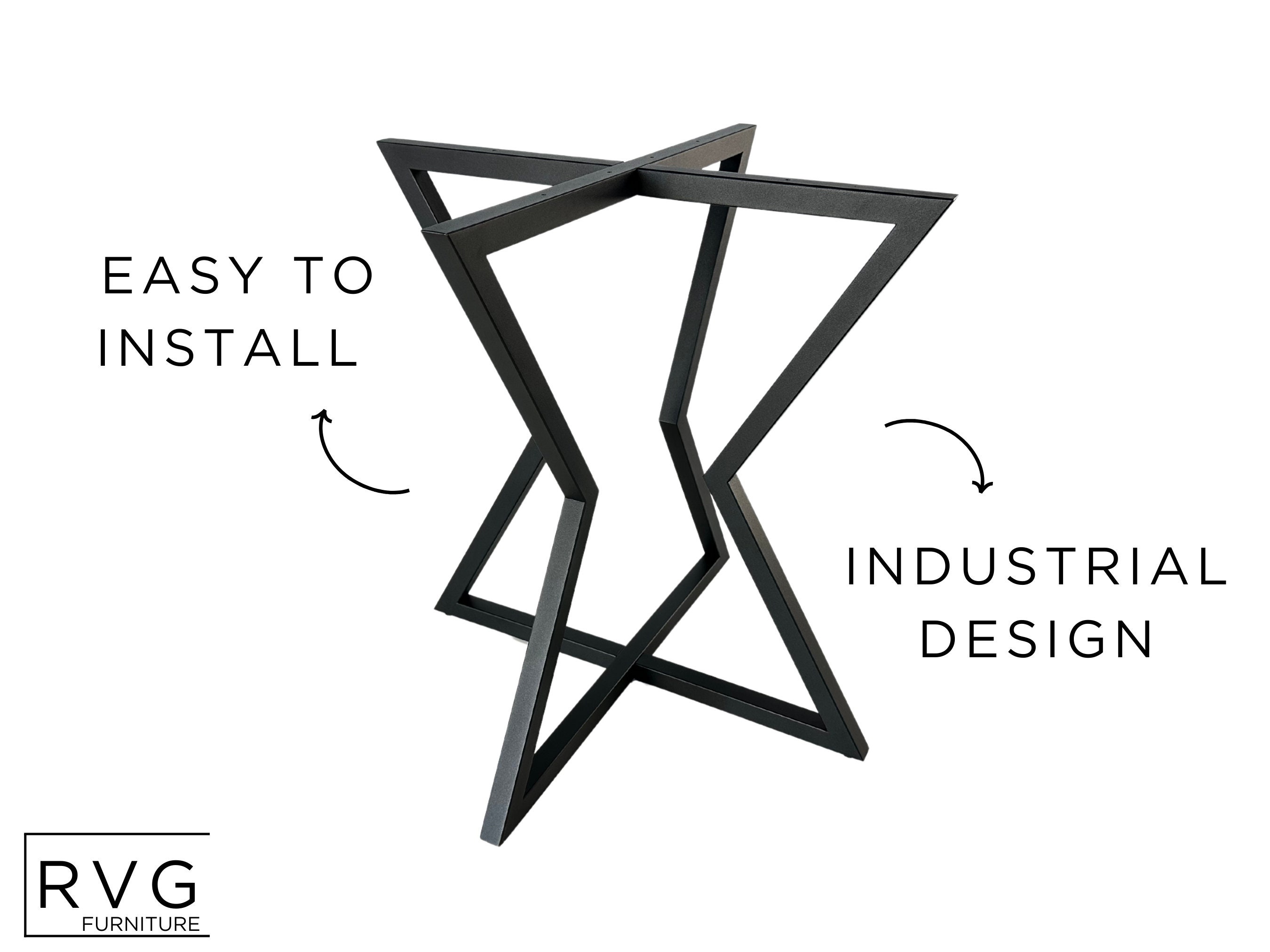 Industrial Metal Dining Table Base - STAR | Sturdy Table Legs for ...