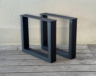 Metal Coffee Table Legs, Square Steel Legs, Powder-Coated Heavy Duty Base for Coffee Tables & Benches