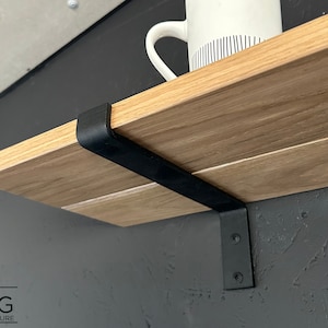 Modern Minimal Metal Shelf Brackets for Floating Shelves - Industrial Wall Shelf Support, Farmhouse Decor, Perfect for Shelving, Heavy Duty