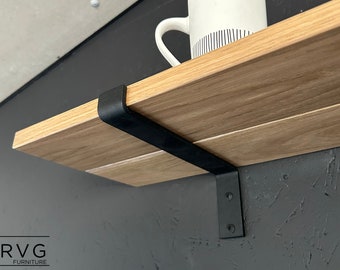 Modern Minimal Metal Shelf Brackets for Floating Shelves - Industrial Wall Shelf Support, Farmhouse Decor, Perfect for Shelving, Heavy Duty