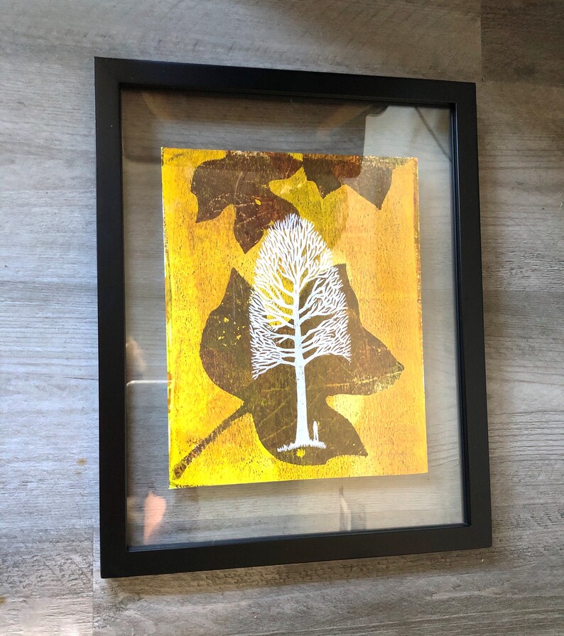 Sweet Gum Woodblock prints, Tulip poplar, Tree Silhouette, Tree and Leaf Art image 7