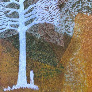 Sweet Gum Woodblock prints, Tulip poplar, Tree Silhouette, Tree and Leaf Art image 5