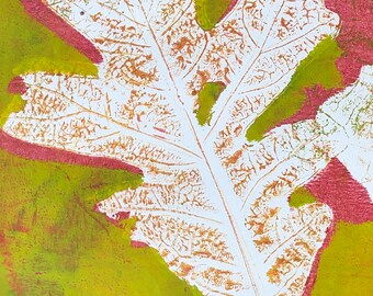 Leaf Print Note, Nature's Cards, Artist Made