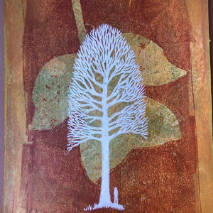 Sweet Gum Woodblock prints, Tulip poplar, Tree Silhouette, Tree and Leaf Art image 6