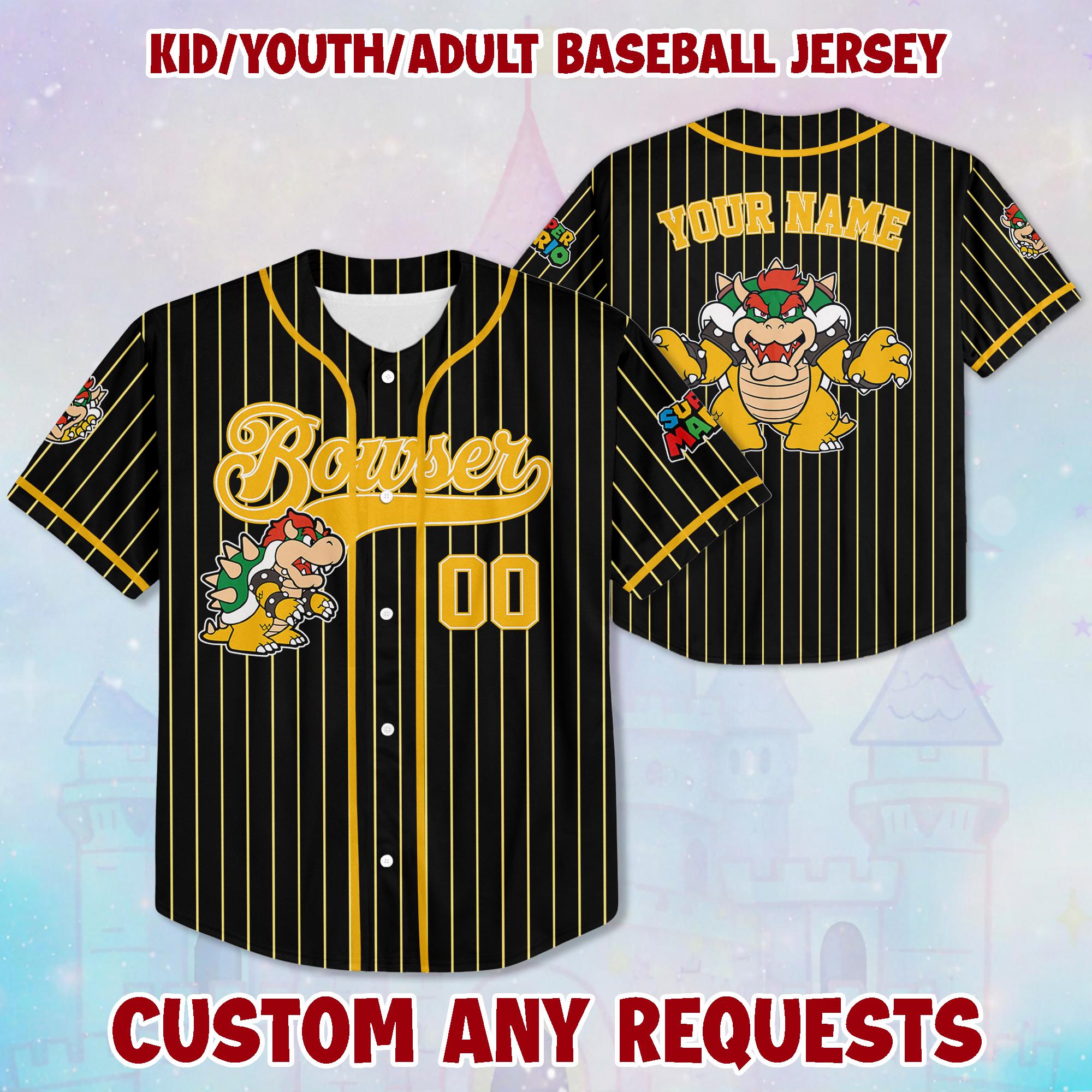 Discover Personalized Bowser Jr Baseball Jersey, Super Mario Fan Outfit