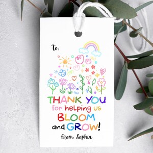 Geschenkanhänger für Lehrer Danksagung Danke, dass Sie uns beim Blühen und Wachsen helfen