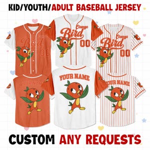 Camisa de beisebol personalizada Orange Bird – Camiseta Hello Sunshine para viagem em família