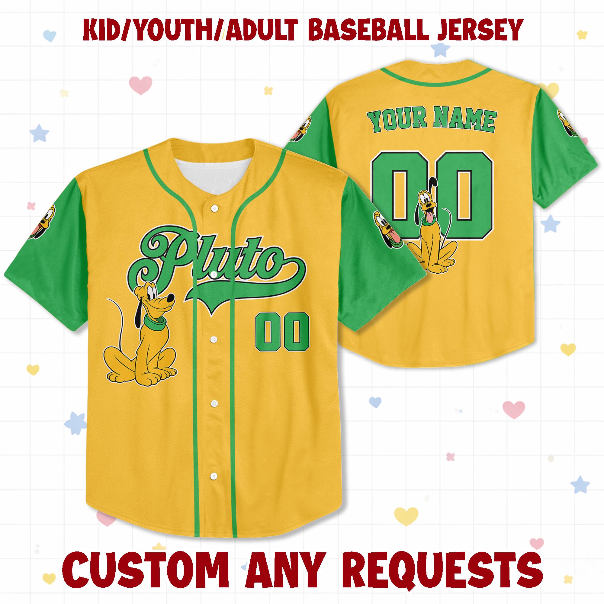 Discover Personalized Pluto Dog Baseball Jersey, Disneyland Team Matching Outfit, Birthday Gift