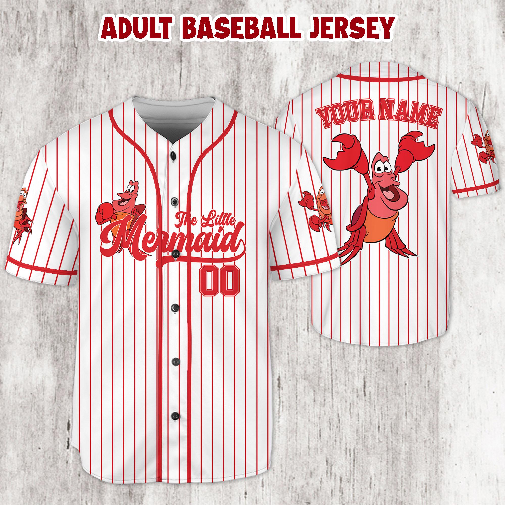 Discover Personalized Sebastian Little Mermaid Baseball Jersey, Disney Team Shirt