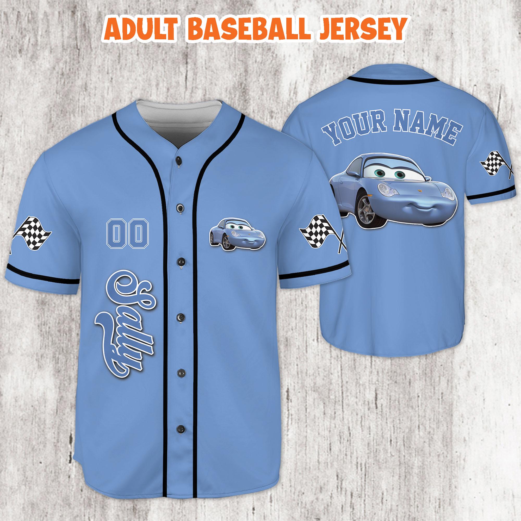 Discover Personalized Sally Carrera Cars Baseball Jersey, Custom Racing Shirt