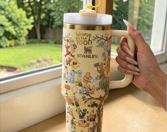 Gobelet Winnie l'ourson 40 oz, tasse en acier inoxydable avec paille
