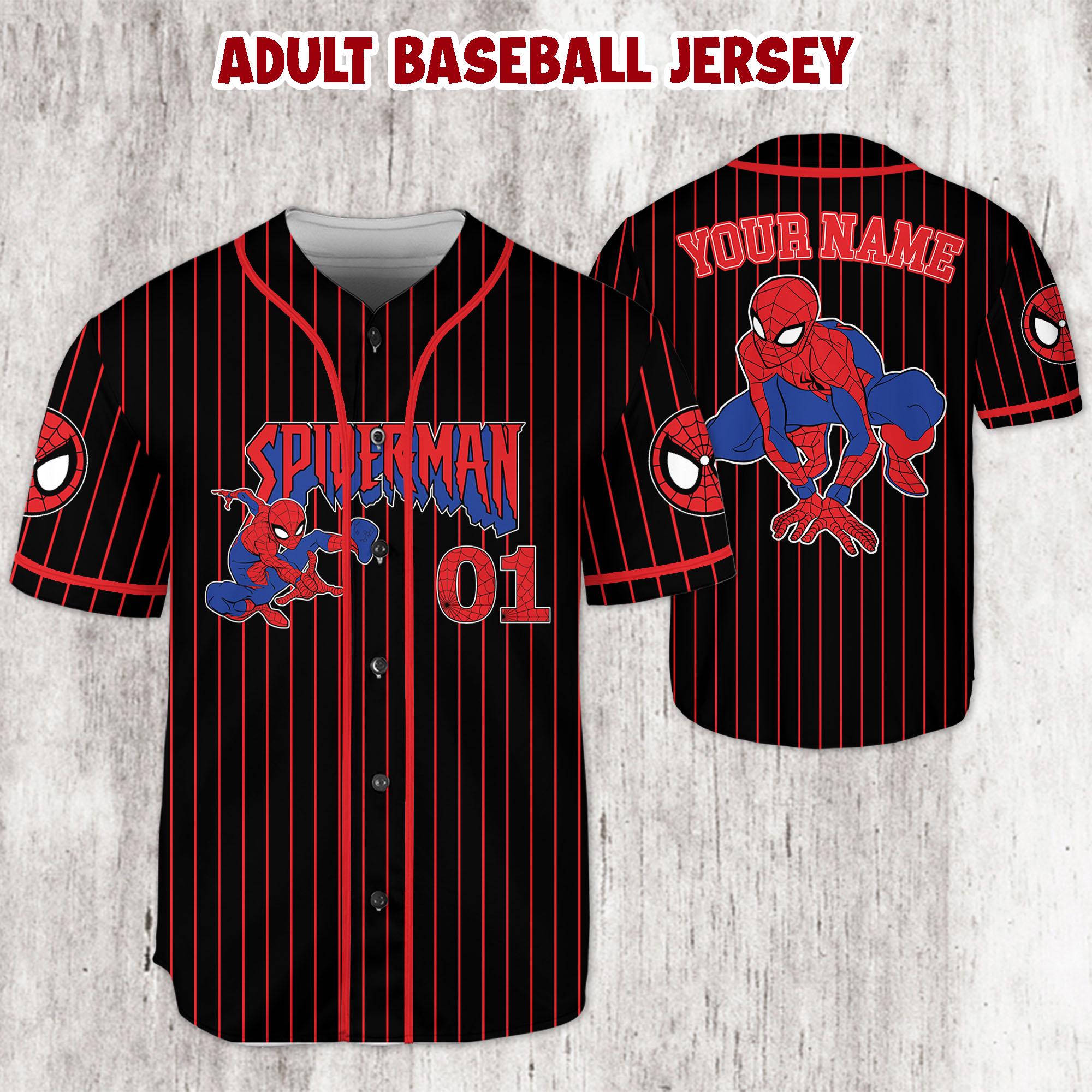 Discover Spider-Man Baseball Jersey, Superhero Comic Shirt, Kids Youth Adult Gift
