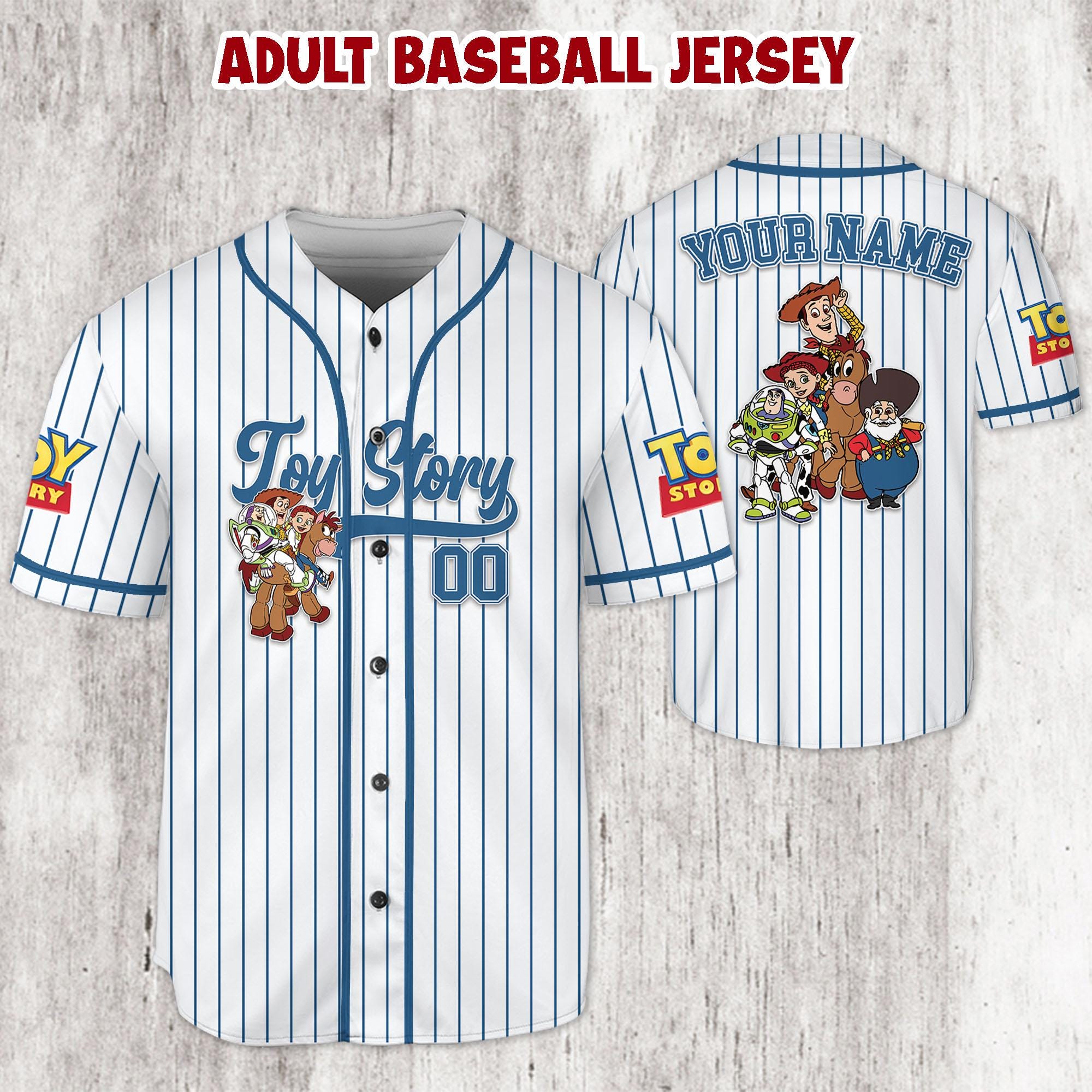 Discover Personalized Toy Story Baseball Jersey, Custom Name Kids Youth Adult