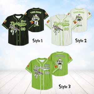 Honkbalshirt Buzz Lightyear, gepersonaliseerd Toy Story, aangepaste naam kindershirt afbeelding 3