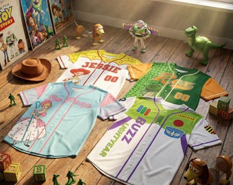 Custom Toy Story Baseball Jersey, Personalized Disney Cartoon Shirt, Gift for Kids & Adults