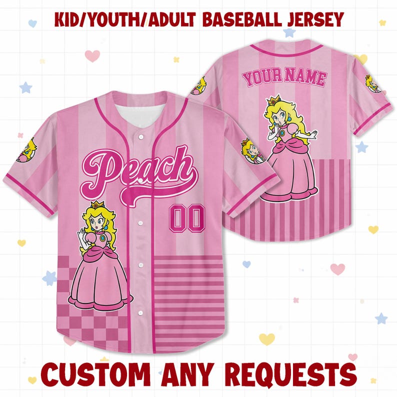 Custom Name Mario Galaxy Character Jersey Shirt, Matching Family Universal Birthday Gift Outfit image 4