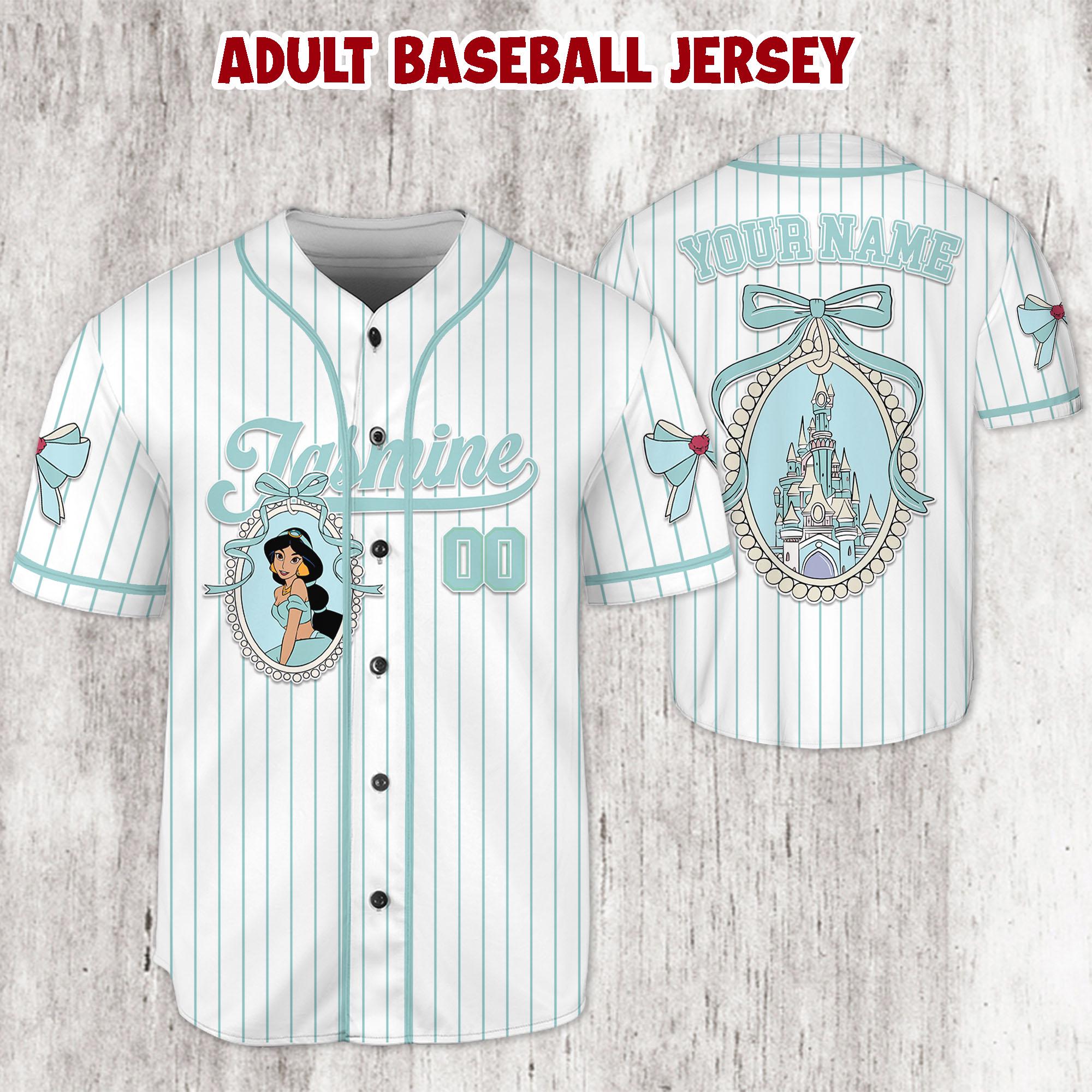 Discover Princess Jasmine Jersey Shirt, Disney Baseball Jersey, Kids Youth Adult Gift