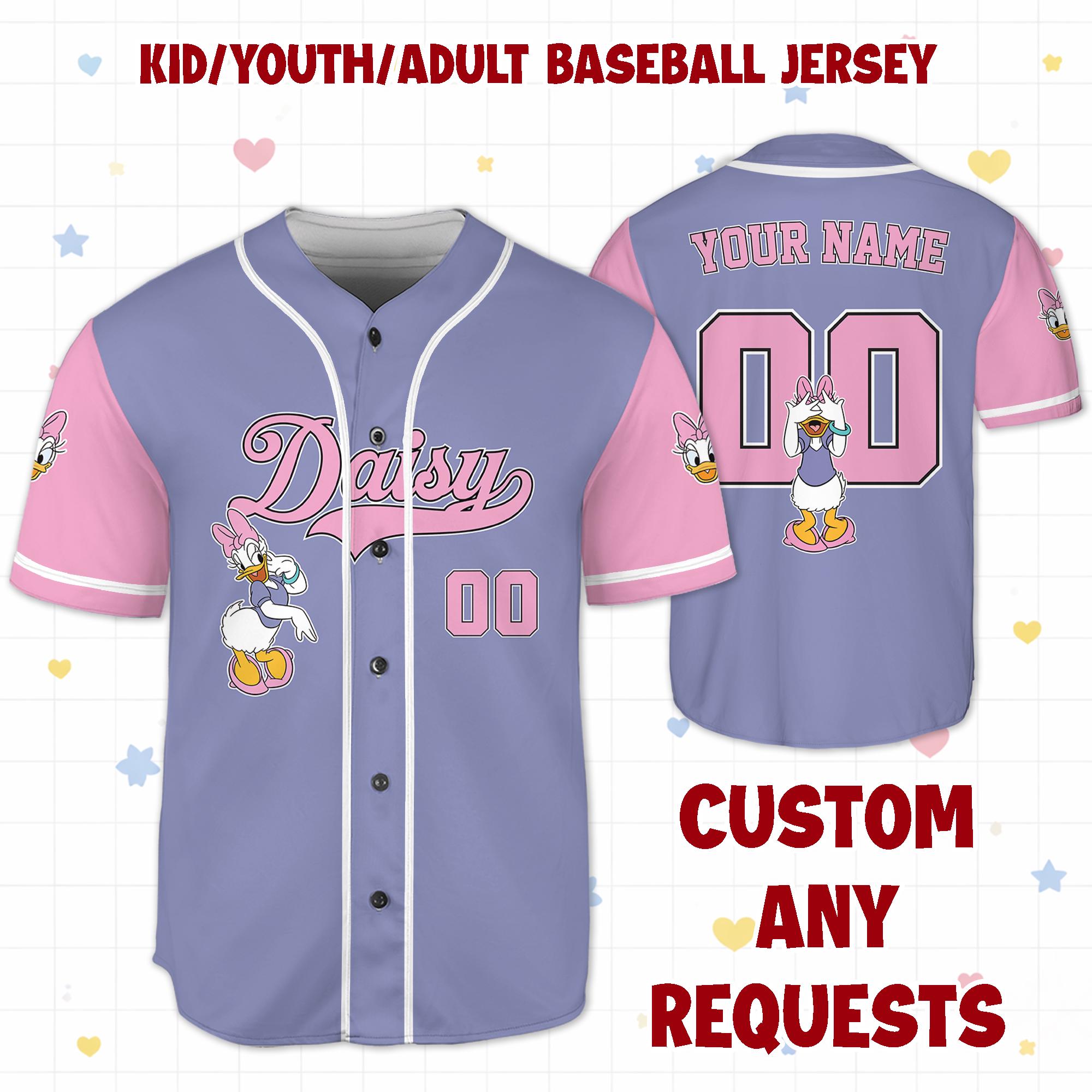Discover Personalized Daisy Duck Baseball Jersey, Disneyland Team Matching Outfit, Birthday Gift