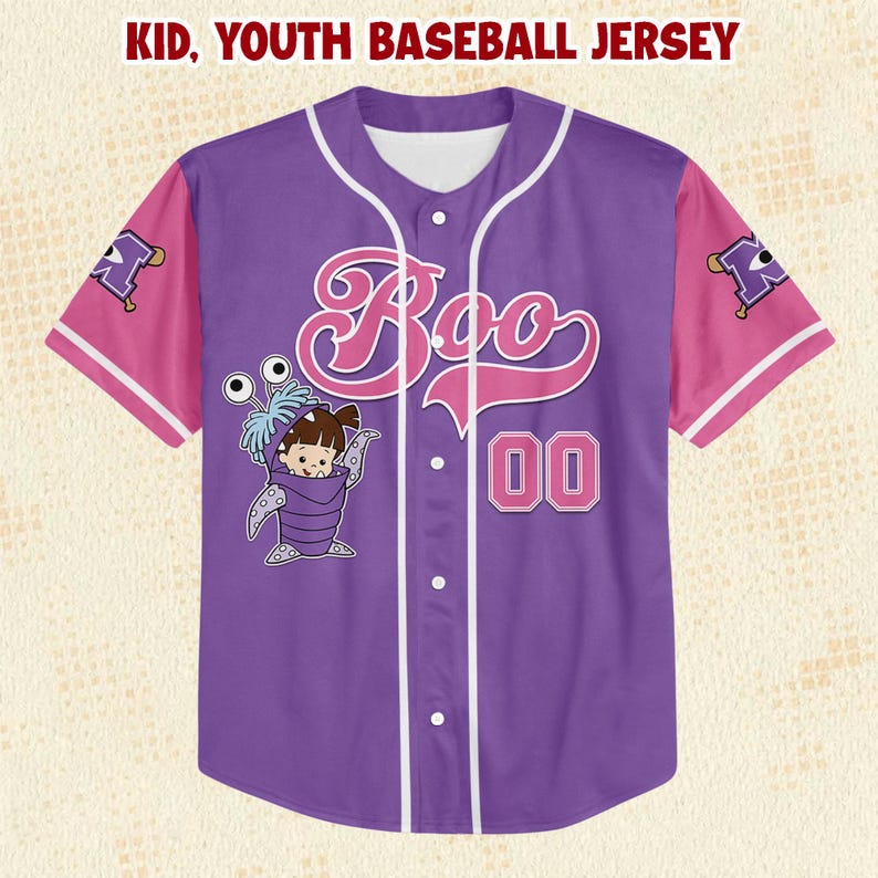 Boo Monsters Inc Personalized Baseball Jersey, Disney Team Shirt - Etsy