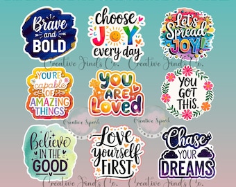 Inspirational and Motivational PNG Sticker Bundle, Inspirational Quotes Png Bundle, Motivational Digital Stickers, PNG Sticker Bundle