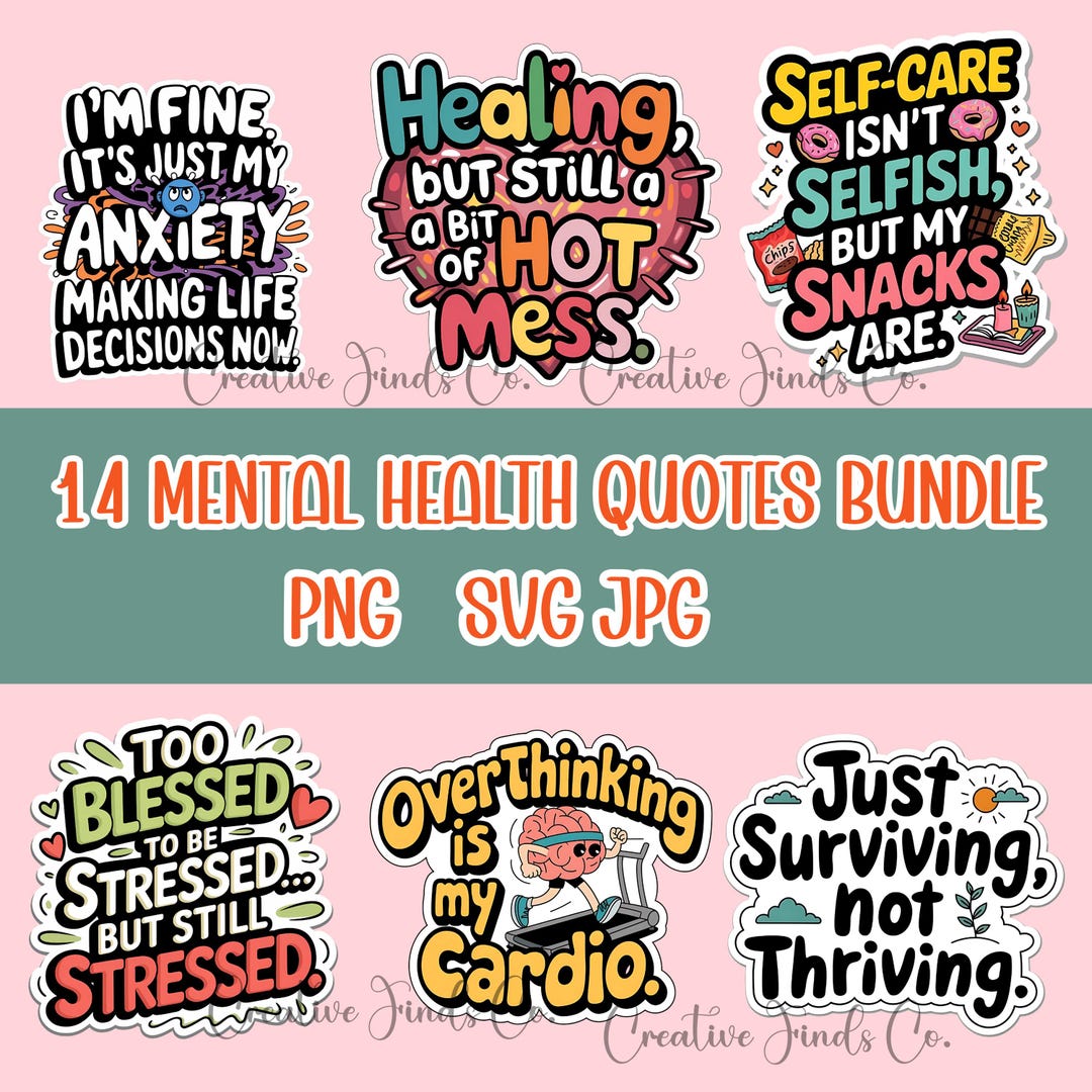 Mental Health PNG Bundle, Self Love Png, Inspirational Png, Positive ...