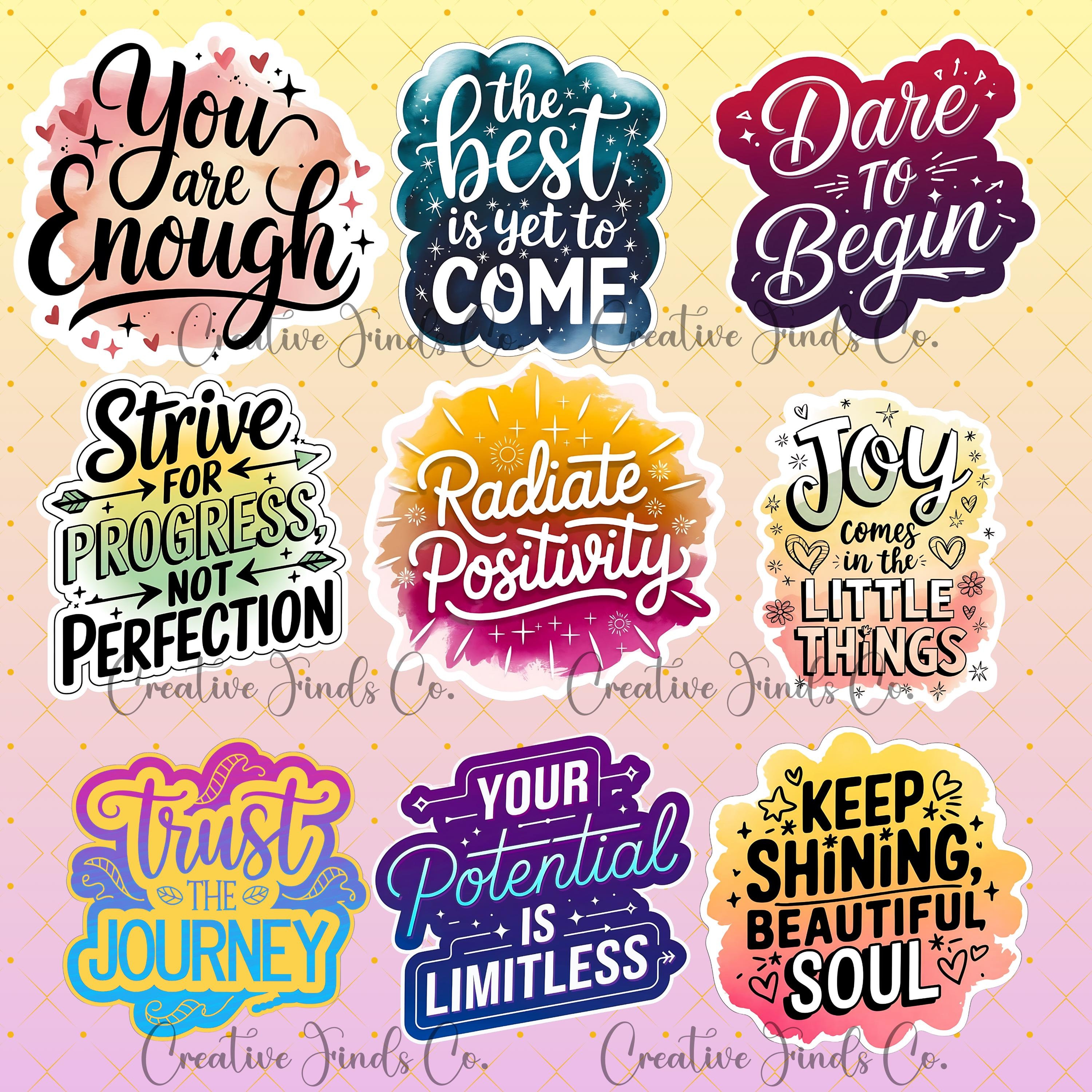 Inspirational and Motivational PNG Sticker Bundle, Inspirational Quotes Png Bundle, Motivational Digital Stickers, PNG Sticker Bundle