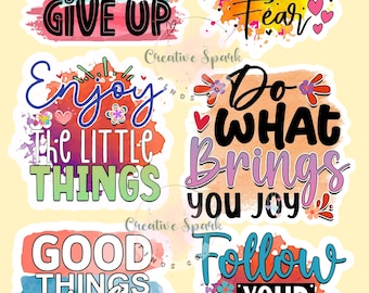 Inspirational and Motivational PNG Sticker Bundle, Inspirational Quotes Png Bundle, Motivational Digital Stickers, PNG Sticker Bundle
