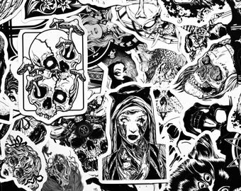 100 PCS Goth Sticker Pack, Cool Vinyl Stickers for Kind leLaptop Books, Aesthetic Book Stickers Set, Goth Witch Spell Stickers Pack for Girl