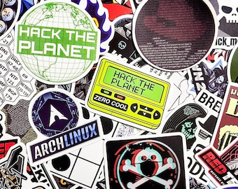 50PCS Hacker Terminal Quote Stickers, Cyberpunk Darknet Aesthetic Stickers, Linux Programming Symbol Sticker for Notebook, Scrapbook, Kindle