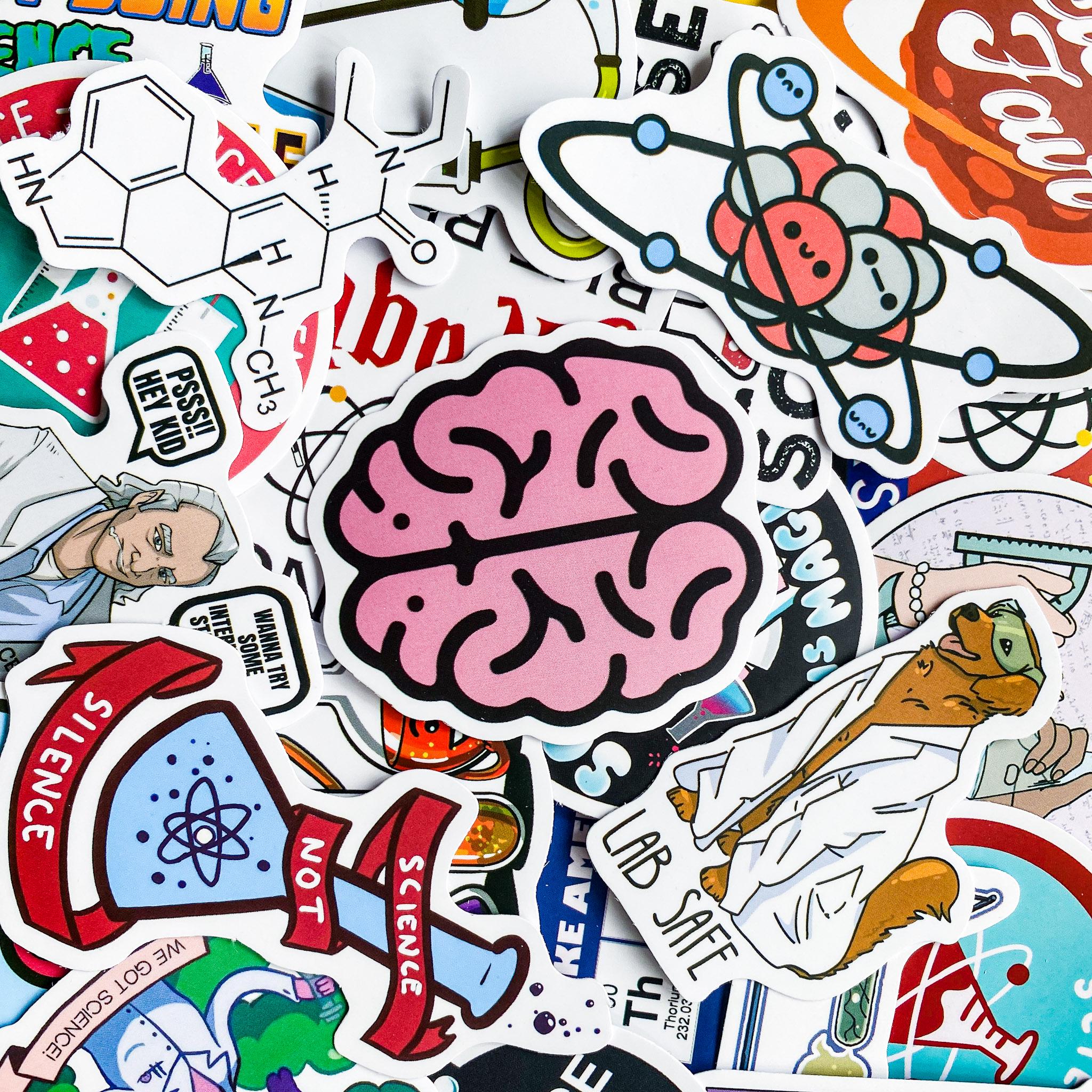Pink Lab Stickers 50PCS Funny Lab Stickers, Science Stickers, Cute Biology and Chemistry ...