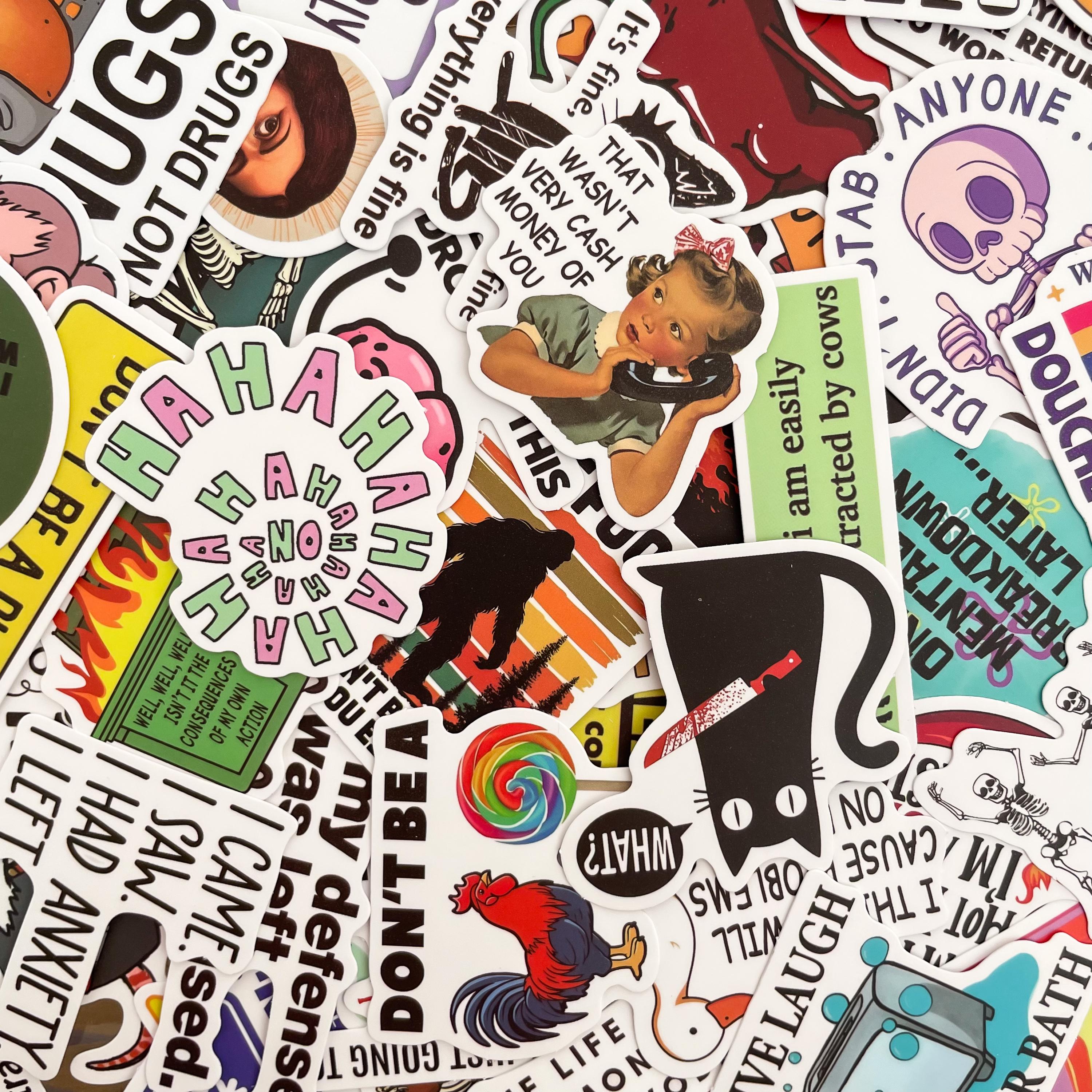 50pcs-edgy-witty-phrase-sticker-pack-retro-humorous-meme-stickers