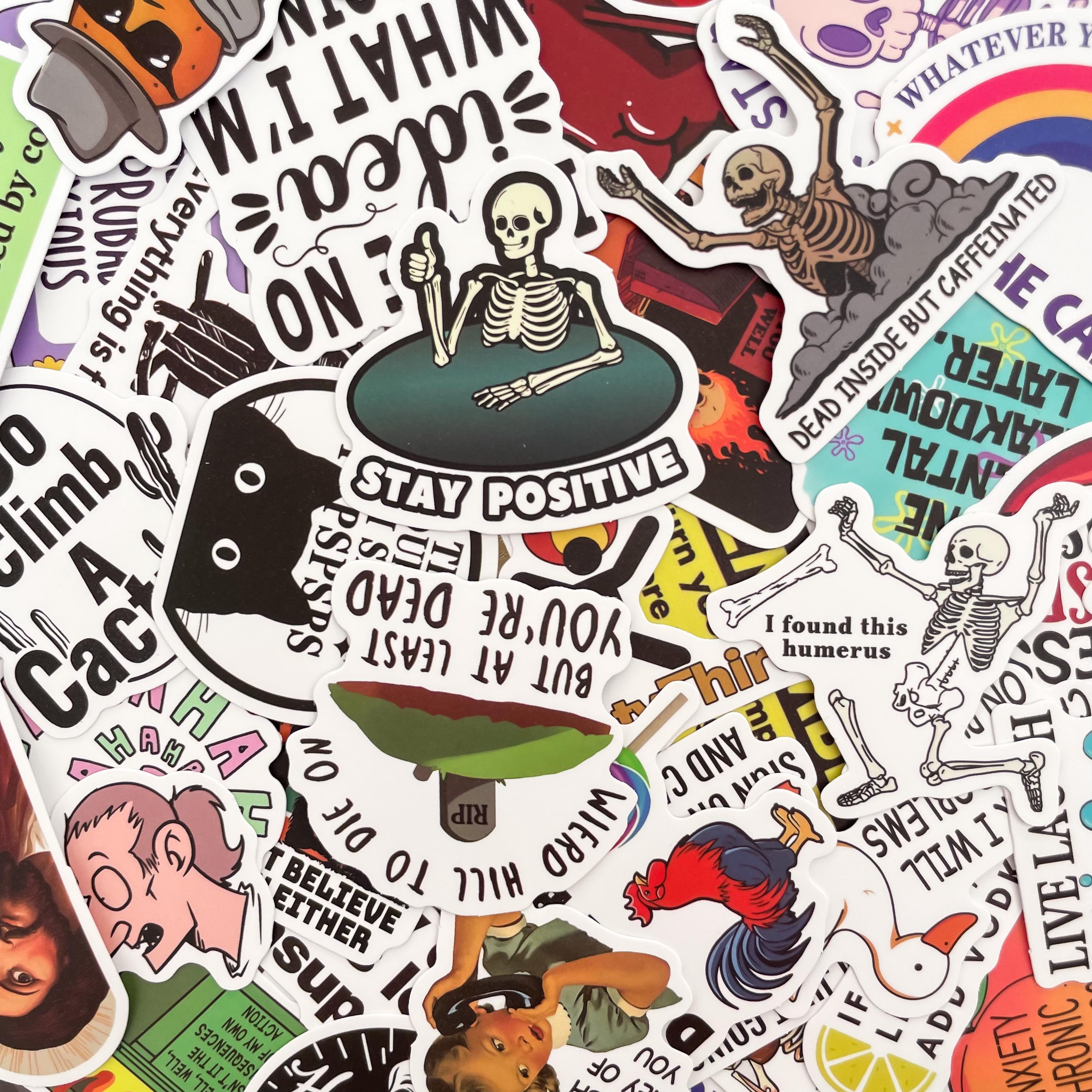 50pcs-edgy-witty-phrase-sticker-pack-retro-humorous-meme-stickers