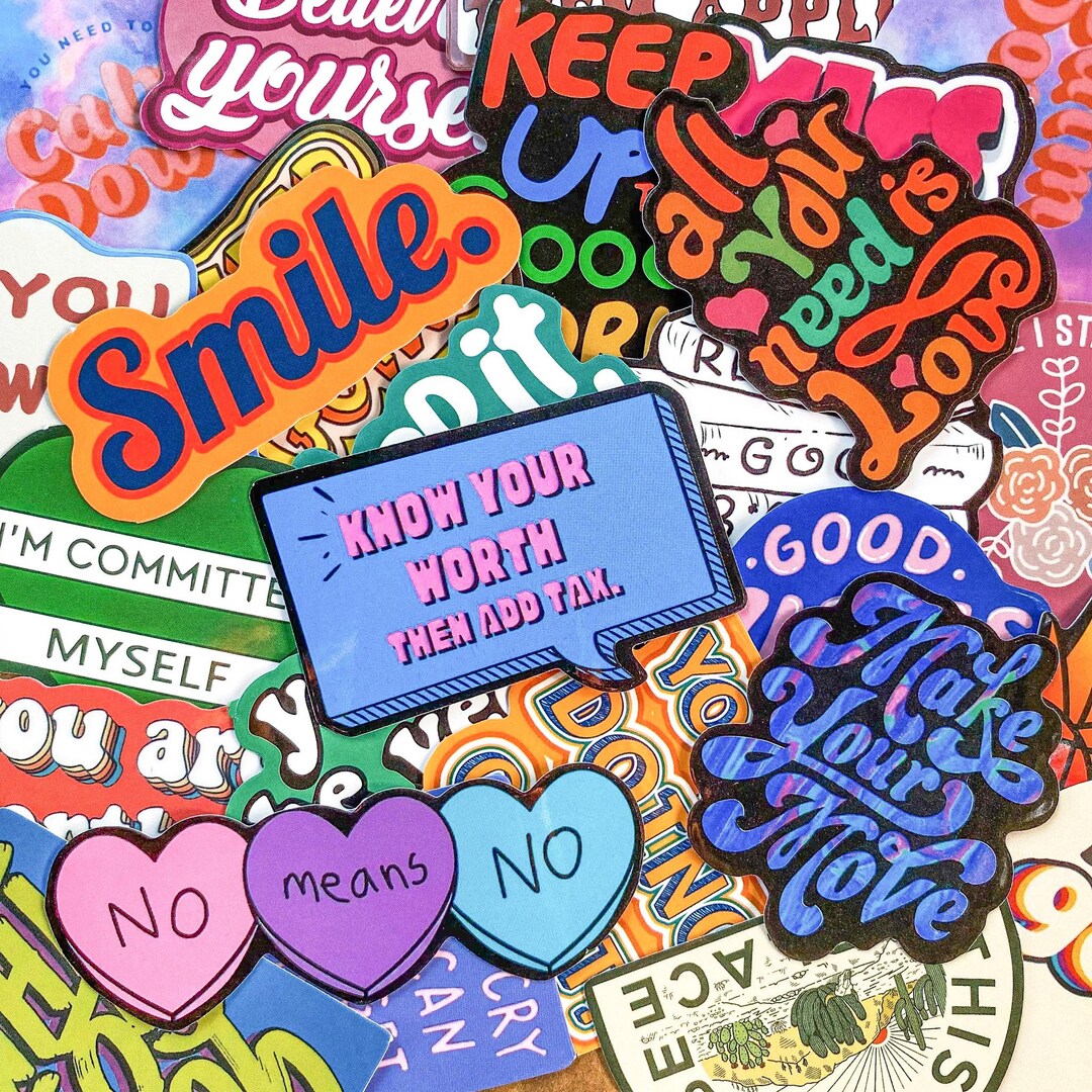 Stickerws Message 50pcs Uplifting Quote Themed Stickers, Energetic Positive Phrase ...