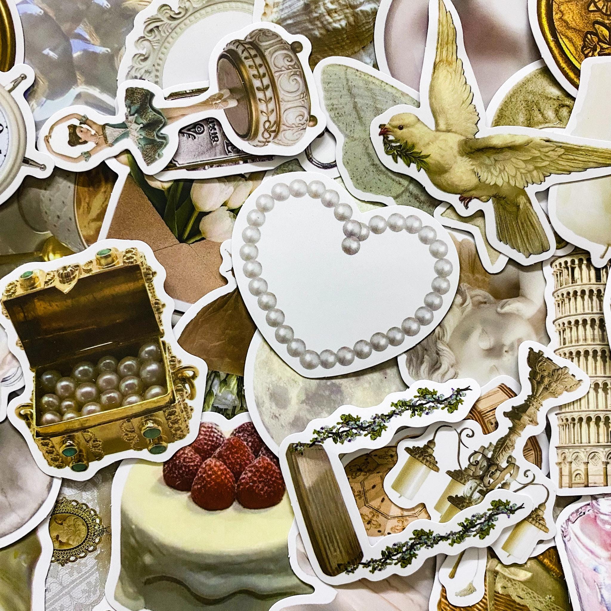 50 Random Retro Stickers, Vintage Waterproof Stickers, Antique ...