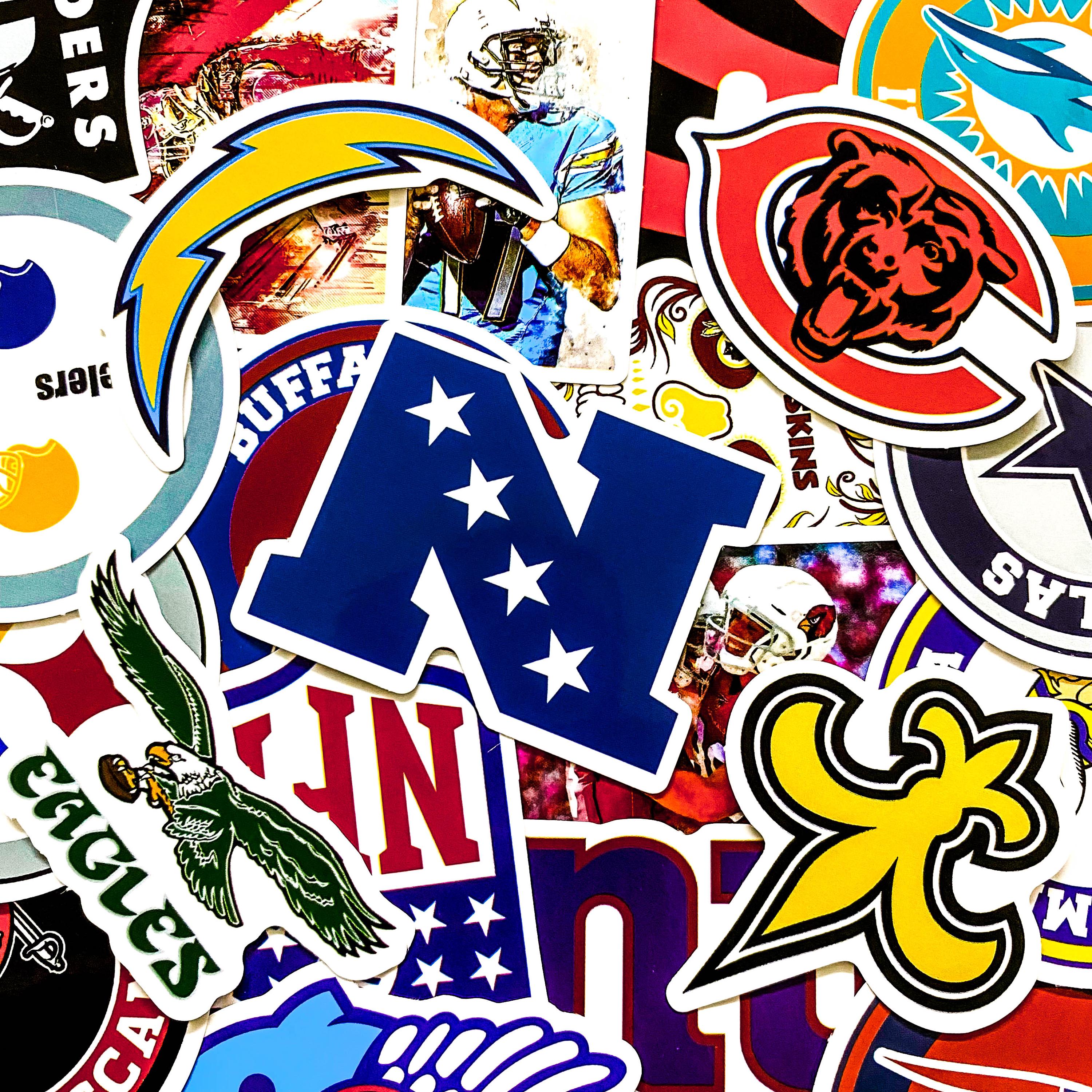 Dynamic Compositions Sticker 50PCS Dynamic Football Stickers Pack, Cool Athletic Graffiti Stickers ...