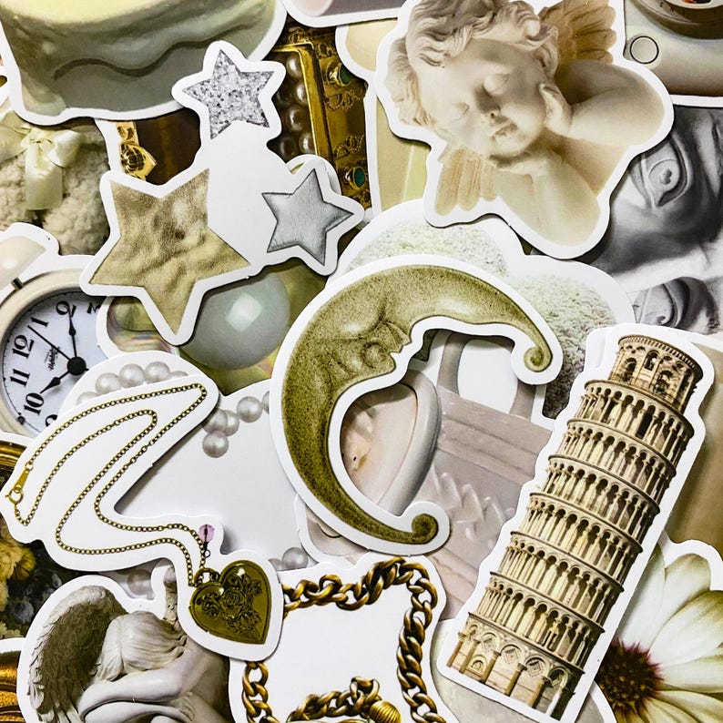 Retro Look Sticker 50 Random Retro Stickers, Vintage Waterproof Stickers, Antique ...