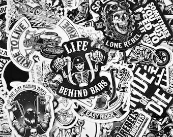 100 PCS Skull Rider Sticker Pack, Cool Harley Davidson Stickers for Kind leLaptop Book, Motorcycle Stickers Set, Gothic Harley Stickers Pack