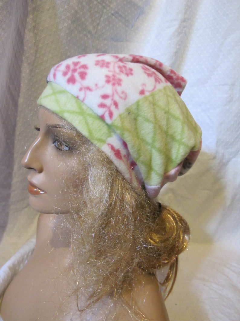 Unisex Slouchy Hat BlackPinkGreen Boho Stripe Fleece Slouchy Beanie Slouchy Beanie Unisex Slouchy Beanie SALE