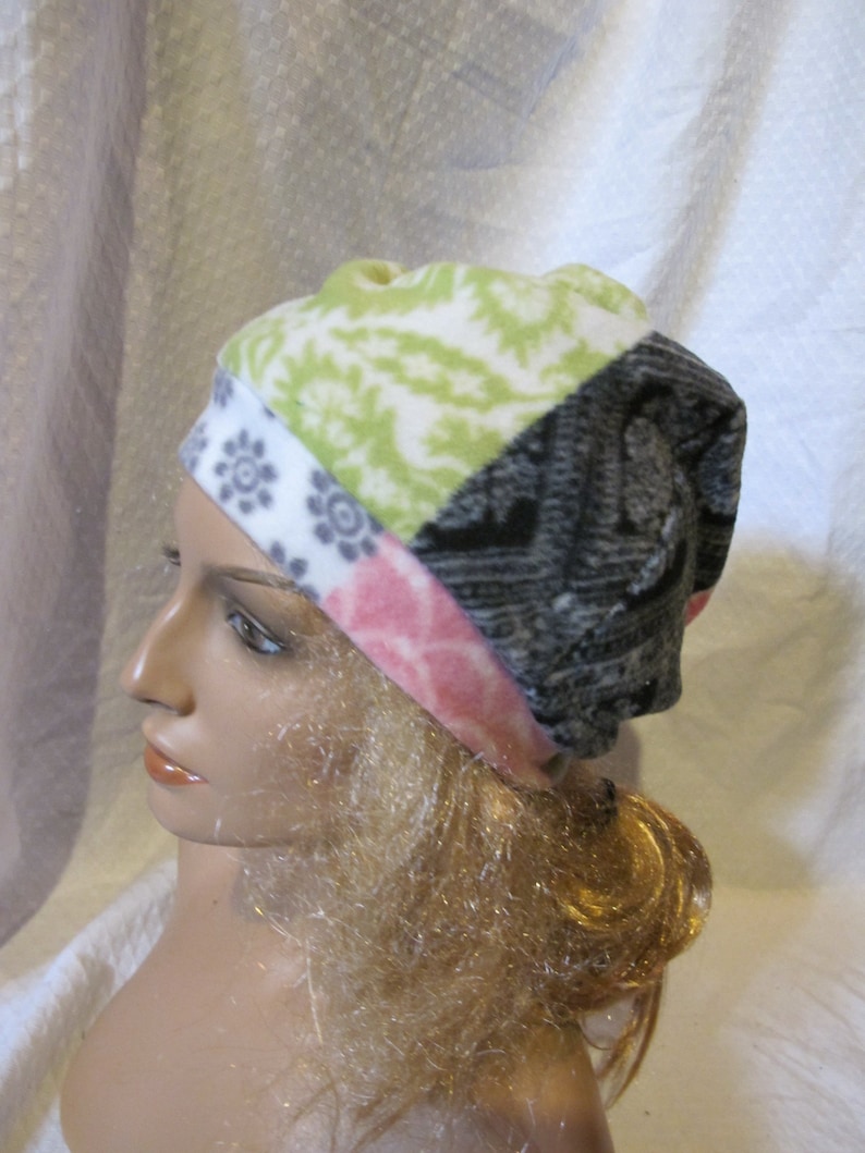 Unisex Slouchy Hat BlackPinkGreen Boho Stripe Fleece Slouchy Beanie Slouchy Beanie Unisex Slouchy Beanie SALE