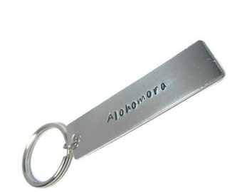 Alohomora Hand Stamped Customizable Metal Keychain