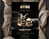 Editable Halloween Invitation, Black Halloween Invitation, Halloween Invitation, Printable Halloween Invite, Adult Halloween Invite