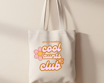 Leuke linnen draagtas van de tantesclub - cadeau voor tante
