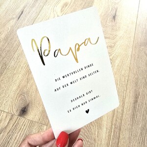 Postkarte "Papa – Vergoldet" | Liebevolle Vatertagskarte mit Gold-Effekt