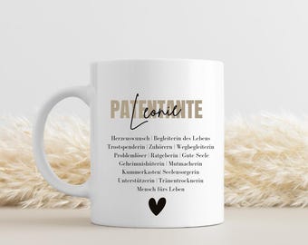 Taza de madrina personalizada con nombre