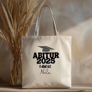 Personalisierte Abschluss Tasche – Abitur, Bachelor, Master, Schulabschluss | Geschenk zur Graduation 2025 | Mit Name & Wunschabschluss